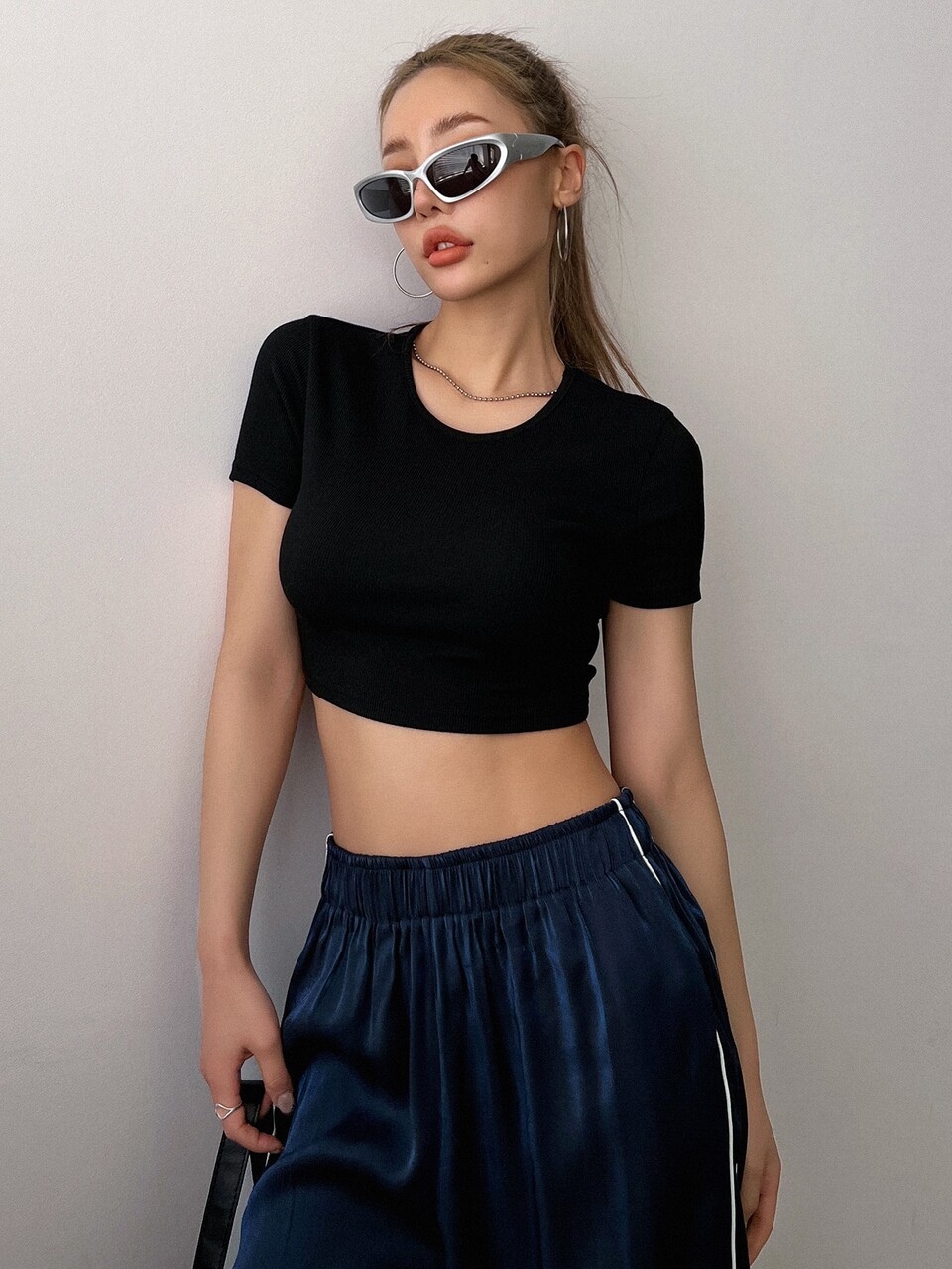 Solid Criss Cross Backless Crop Tee Festival,Halter Top