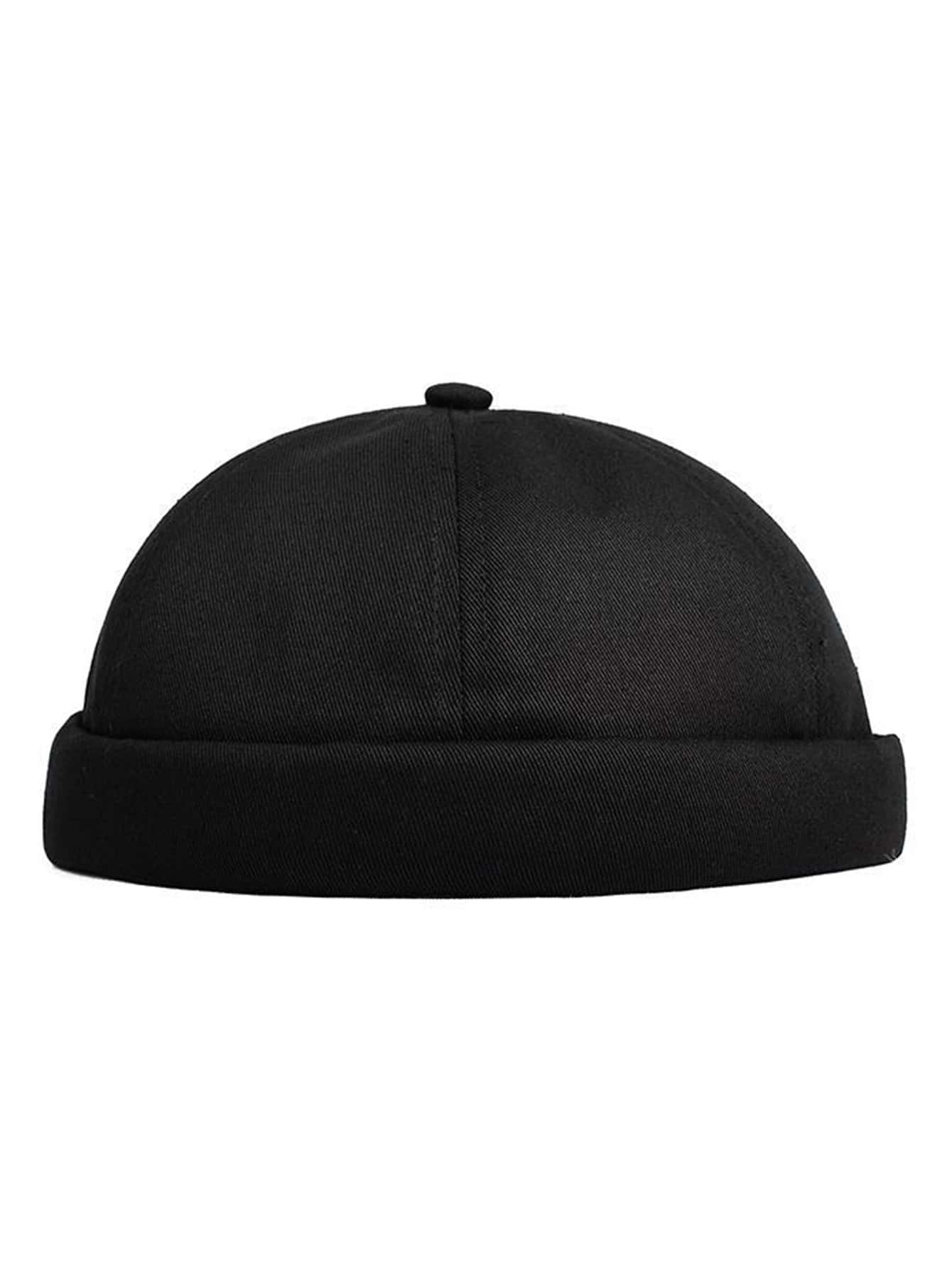 1pc Men Solid Docker Casual Hat For Outdoor - Black - View 1