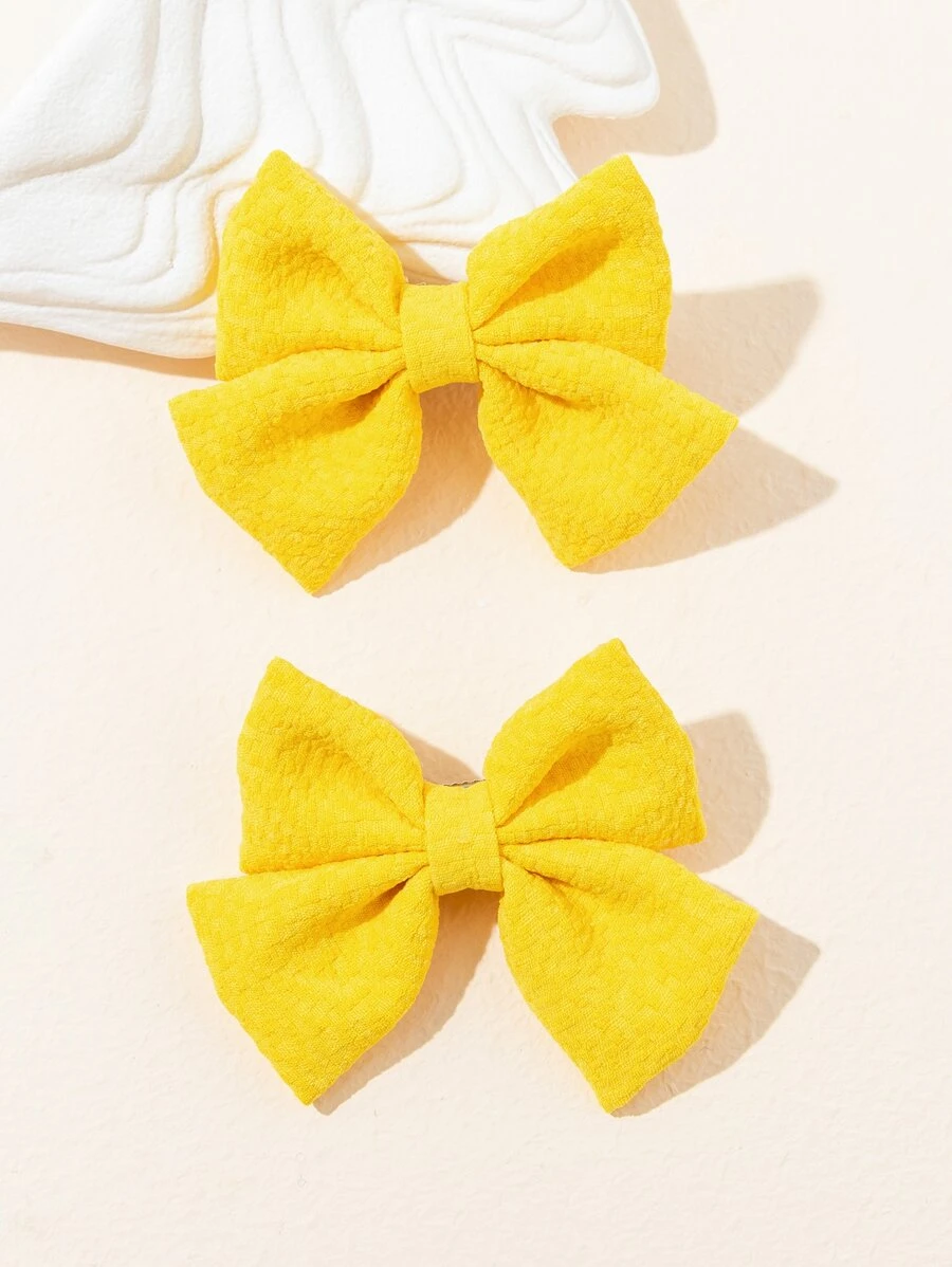 2入組女士蝴蝶結裝飾休閒髮夾四季皆宜