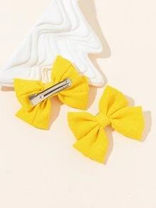 2入組女士蝴蝶結裝飾休閒髮夾四季皆宜