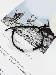 2 piezas Pulsera pareja con diseño de infinito - Plateado - Ver 5