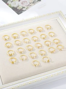 CVNANA 1pc Rhinestone Decor Ring - Yellow Gold - View 3