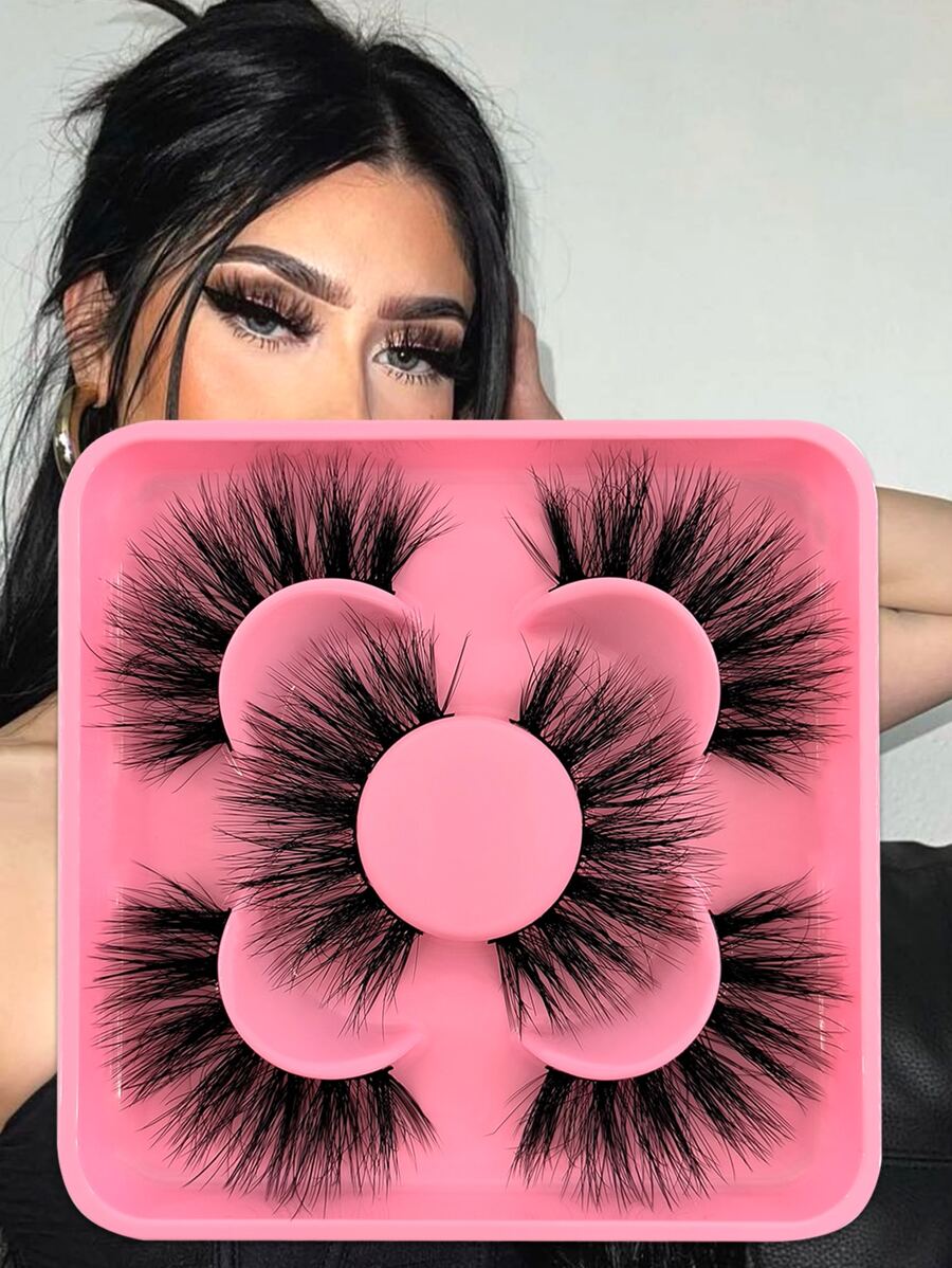 3對全假睫毛20毫米豐盈睫毛蓬鬆條假睫毛睫毛 - 黑色 - 查看 1