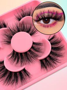 3對全假睫毛20毫米豐盈睫毛蓬鬆條假睫毛睫毛 - 黑色 - 查看 2