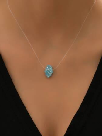 1 pièce Collier Aléatoire turquoise À Breloque Main De Fatma
