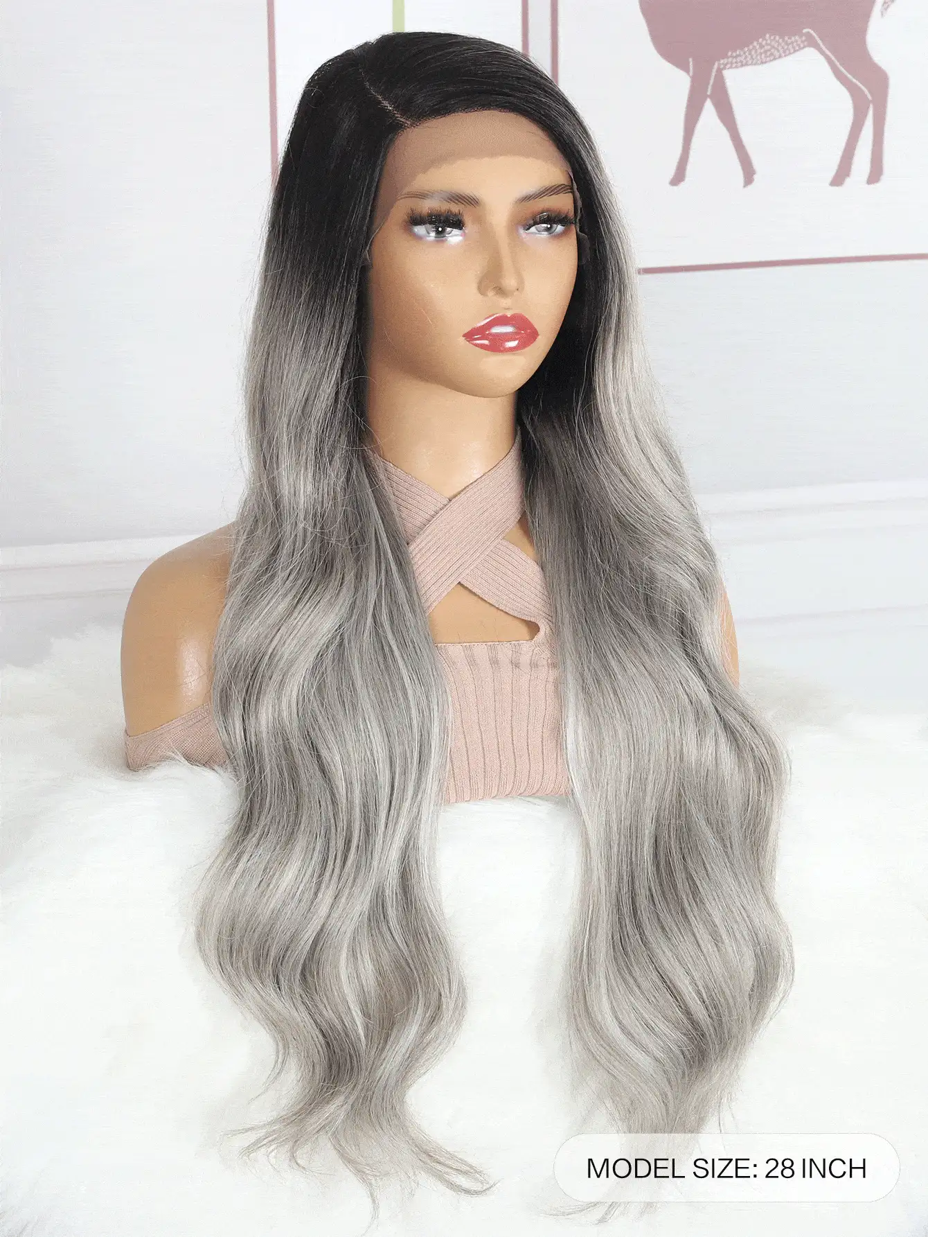 13 * 1 Tóc giả tổng hợp gợn sóng dài hình chữ T - Nhiều màu - Xem 2