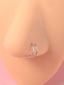 3 Cái/bộ Vòng Mũi Bằng Thép Không Gỉ Thời Trang Đôi Vòng Hình Môi Vòng Xoắn Trang Sức Cơ Thể Bằng Thép Không Gỉ Cho Phụ Nữ Và Nam Giới Không Cần Xuyên Trang Sức Cơ Thể Vách Ngăn - Nhiều màu - Xem 2