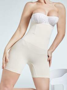 素色高腰塑形短褲