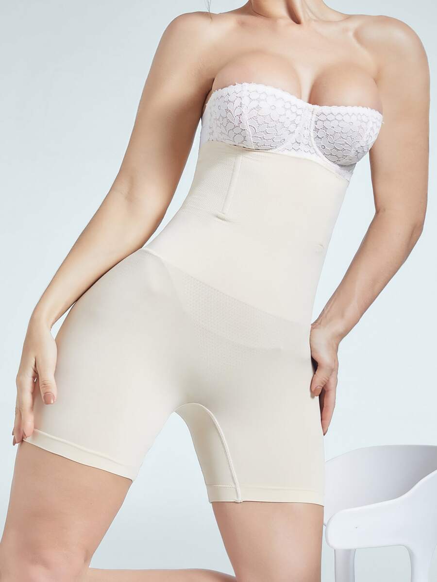 素色高腰塑形短褲