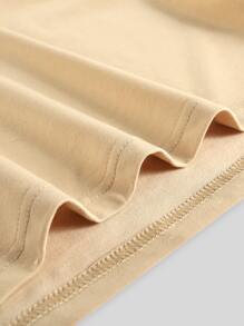 Atosha Guys Slogan & Cartoon Graphic Tee - Khaki - View 3