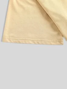 Atosha Guys Slogan & Cartoon Graphic Tee - Khaki - View 4