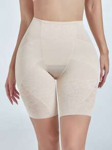 花卉蕾絲高腰塑形短褲