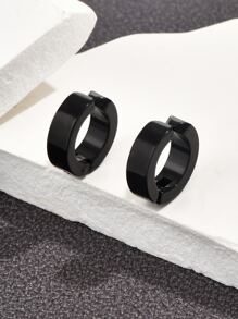 2pcs/set Men Minimalist Ear Cuff - Black - View 2