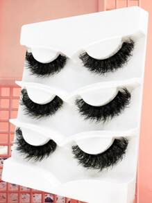 Asiteo 3 Pairs Full Strip Lashes Fluffy Short Natural Thick Soft Volume Long Lasting Wispy False Eyelashes Strip Lashes, Lashes, Eyelashes, Fake Lashes - Black - View 7