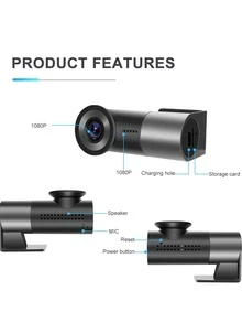 Full HD 1080P Recorder Car Dash Camera Mini Hidden Car APP Connection Single Recording Car Clear Recorder - Black - View 6