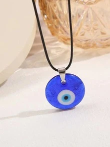 Eye Charm Necklace - Royal Blue - View 2
