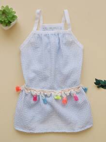 1 chiếc váy trang trí tua rua cho thú cưng - Màu xanh lam - Xem 2