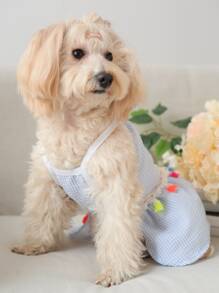 1 chiếc váy trang trí tua rua cho thú cưng - Màu xanh lam - Xem 4