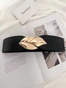 Cinturón con diseño de hoja - Negro - Ver 3