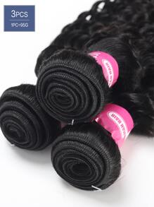 3pcs 10-28 Inch Deep Wave Human Hair Weave Bundle - Black - View 4