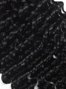 3pcs 10-28 Inch Deep Wave Human Hair Weave Bundle - Black - View 5