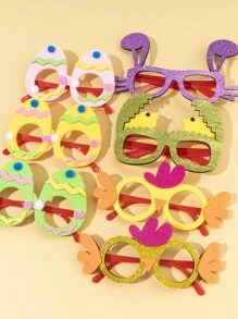 1pc Easter Egg Design Random Pet Glasses - Multicolor - View 3