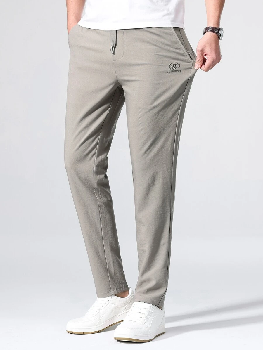 Quần Nam Dây kéo Túi Lá thư Giải trí - Màu Khaki - Xem 1