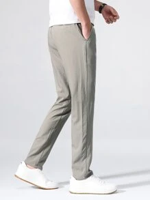 Quần Nam Dây kéo Túi Lá thư Giải trí - Màu Khaki - Xem 3