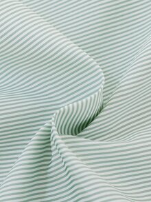 Boys Striped Print Half Button Shirt - Mint Green - View 5