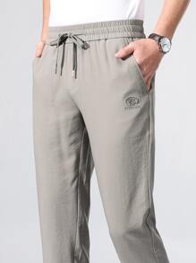 Quần Nam Dây kéo Túi Lá thư Giải trí - Màu Khaki - Xem 5