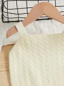 Baby Cable Knit Top - Beige - View 3