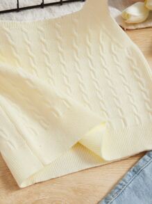 Baby Cable Knit Top - Beige - View 4