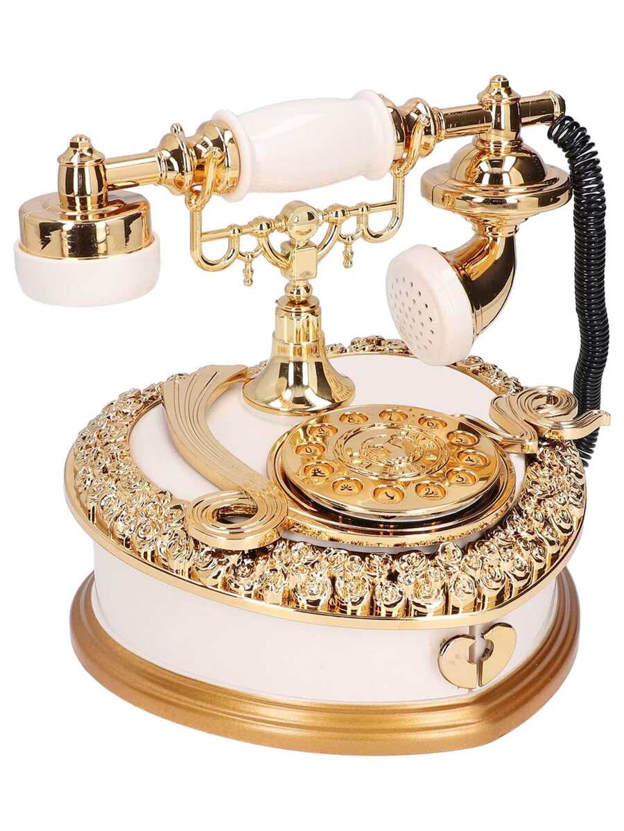 1 pieza Caja de ocho tonos de plástico música creativo teléfono para casa - Blanco - Ver 1