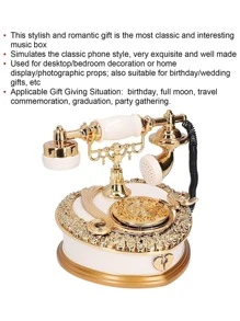 1 pieza Caja de ocho tonos de plástico música creativo teléfono para casa - Blanco - Ver 4