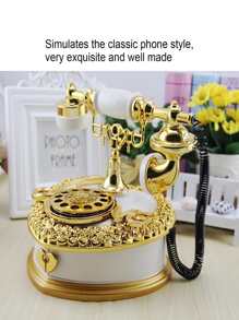 1 pieza Caja de ocho tonos de plástico música creativo teléfono para casa - Blanco - Ver 7