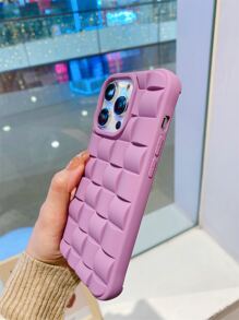 Vỏ điện thoại kẻ sọc nổi - Màu tím - Xem 2