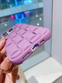 Vỏ điện thoại kẻ sọc nổi - Màu tím - Xem 3