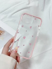 愛心圖案透明手機殼 - 彩色 - 查看 2