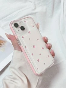 愛心圖案透明手機殼 - 彩色 - 查看 3