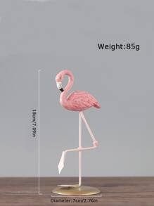 1pc Polyresin Decoration Craft, Cute Flamingo Design Decoration Object For Home Decor - Pink - View 3