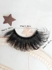 1 Pair Full False Lashes  3D Fluffy Thick Curl Soft Dramatic 30MM Long Reusable False Eyelashes Extension Makeup - Black - View 3