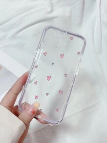 Heart Pattern Clear Phone Case - Multicolor - View 2
