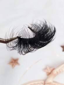 1 Pair Full False Lashes  3D Fluffy Thick Curl Soft Dramatic 30MM Long Reusable False Eyelashes Extension Makeup - Black - View 8