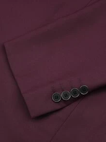 CLOUDSTYLE Áo cộc tay Nam Nút Khối Màu Công việc - Màu Đỏ Sâu - Xem 6