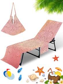 1pc Mandala Pattern Chair Slipcover, Modern Microfiber Beach Chair Slipcover For Beach - Multicolor - View 4