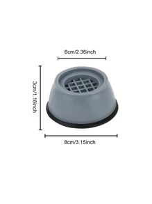 4pcs Shock Absorbing Floor Mat, ABS Non-slip Floor Mat For Washing Machine - Dark Grey - View 2