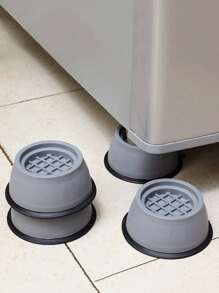 4pcs Shock Absorbing Floor Mat, ABS Non-slip Floor Mat For Washing Machine - Dark Grey - View 5