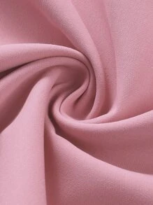 SHEIN 青少年女孩泡泡袖腰部鏤空方領洋裝 - 淺粉色 - 查看 5