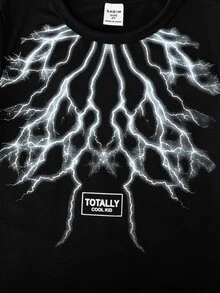 Toddler Boys Lightning & Letter Graphic Tee - Black - View 6