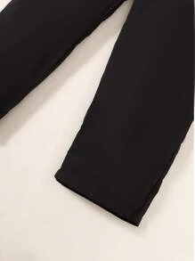 Girls Solid Belted Cami Jumpsuit - Black - View 5